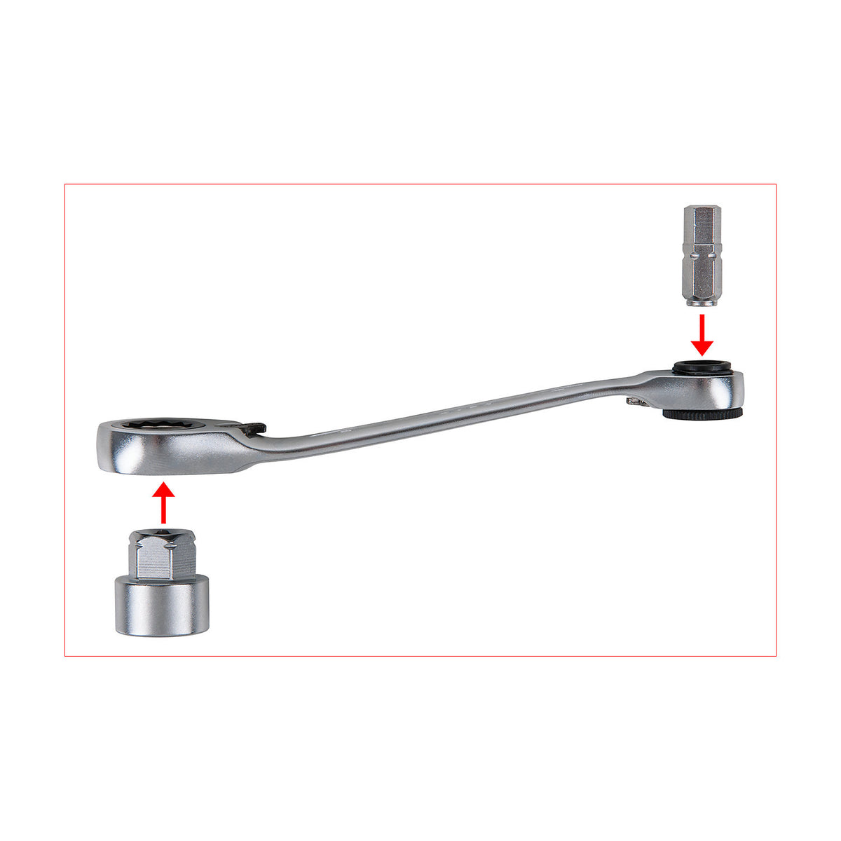 1/4'' + 11 mm go-through socket and bit set, 11 mm, 31 parts.