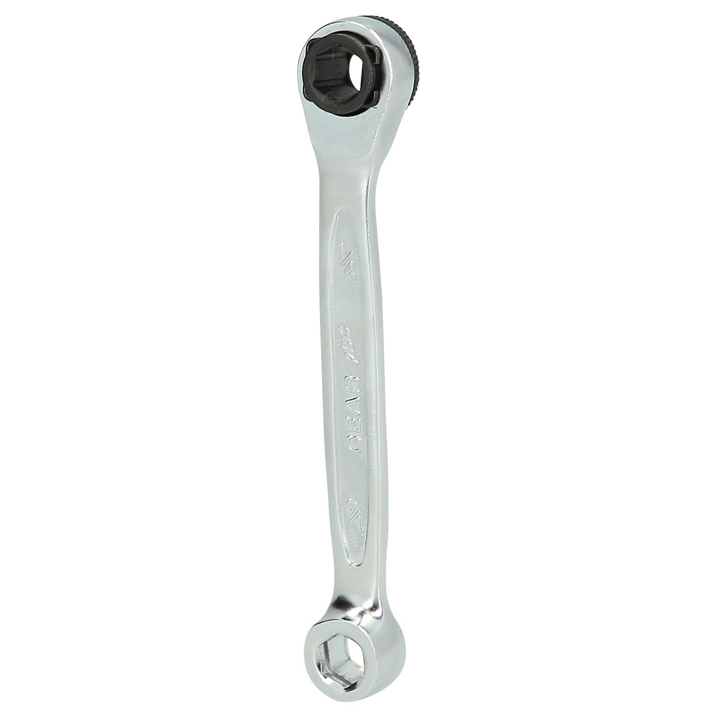 GEARplus mini bit reversible ratchet ring spanner, length 90 mm, with live ring.