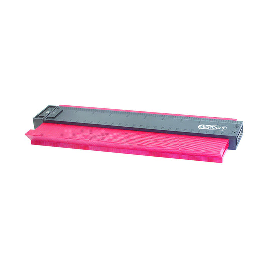 Plastic contour gauge, measuring range 0 - 250 mm, length 280 mm.