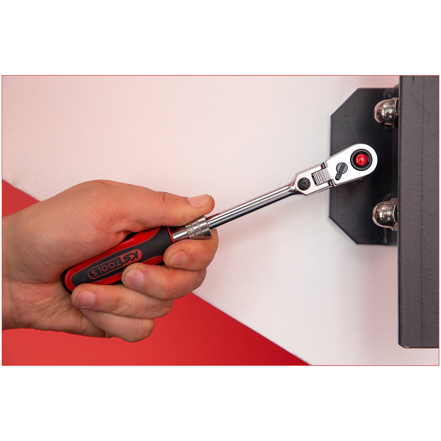 1/4'' SlimPOWER telescopic reversible ratchet, 72 teeth, length 150 - 200 mm.