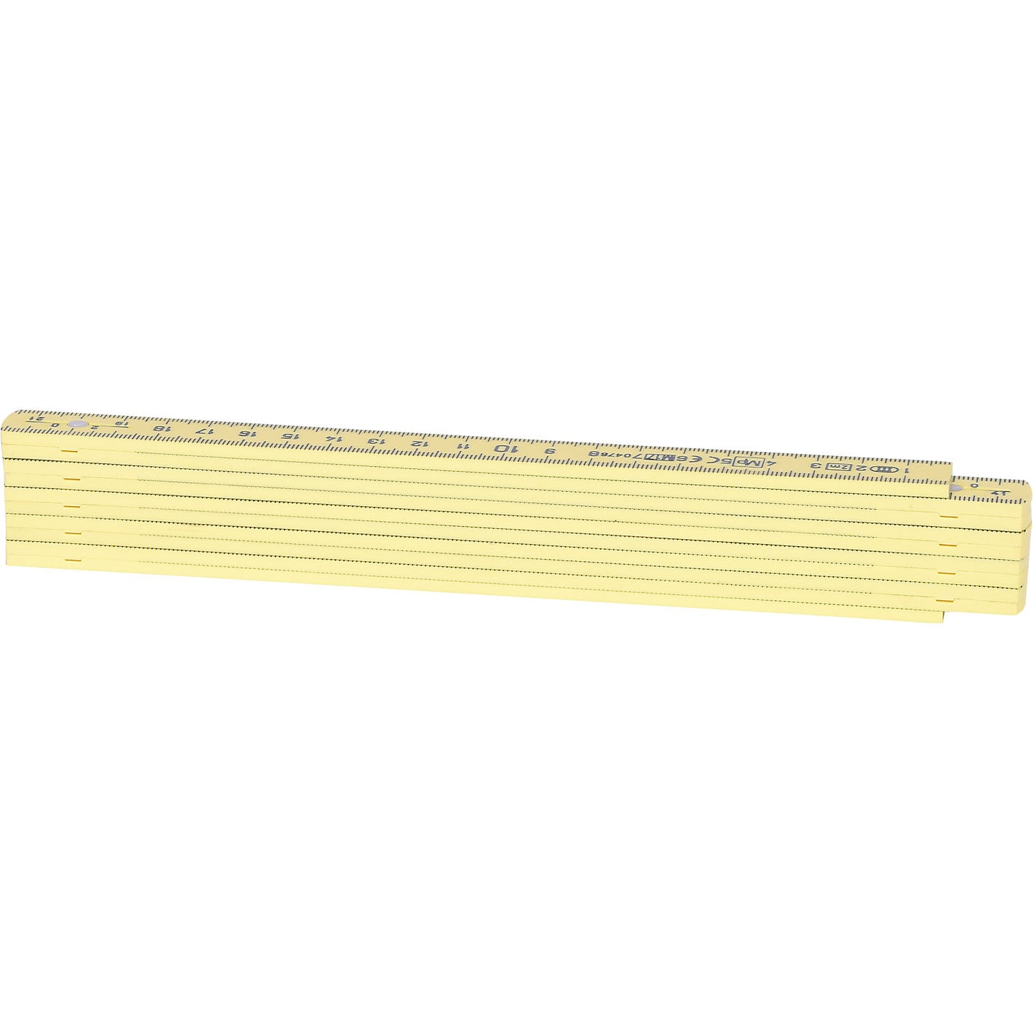 Plastic folding ruler, length 2 m, yellow.