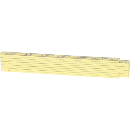 Plastic folding ruler, length 2 m, yellow.