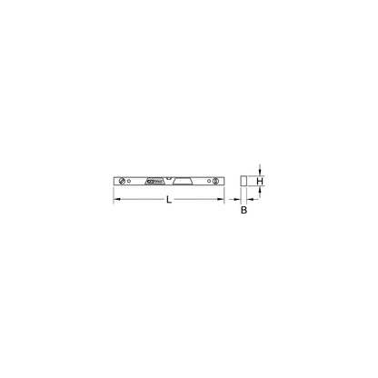 Aluminium profile spirit level, magnetic, 600 mm.