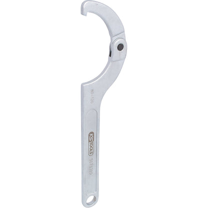 Flexible hook spanner with nose, widths 80 - 120 mm, for slotted nuts.
