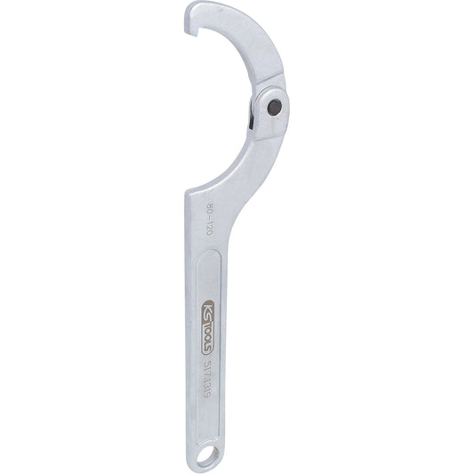 Flexible hook spanner with nose, widths 80 - 120 mm, for slotted nuts.
