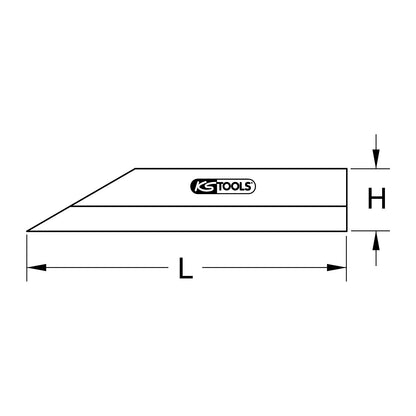 Precision straight edge, hardened, overall length 200 mm.