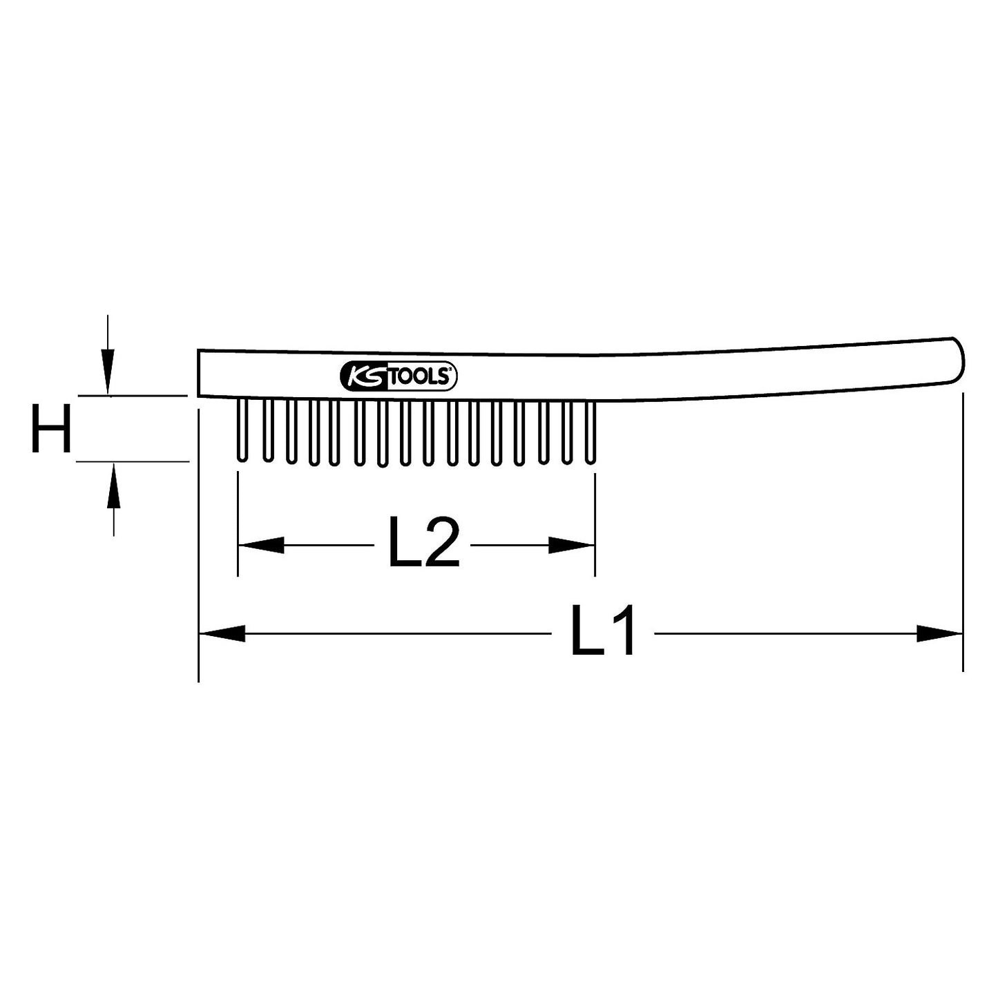 BRONZEplus wire brush, tin bronze crimped wire, 4 rows.