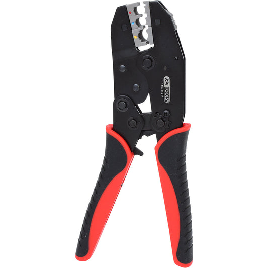Crimping pliers, for insulated cable terminals, length 220 mm.