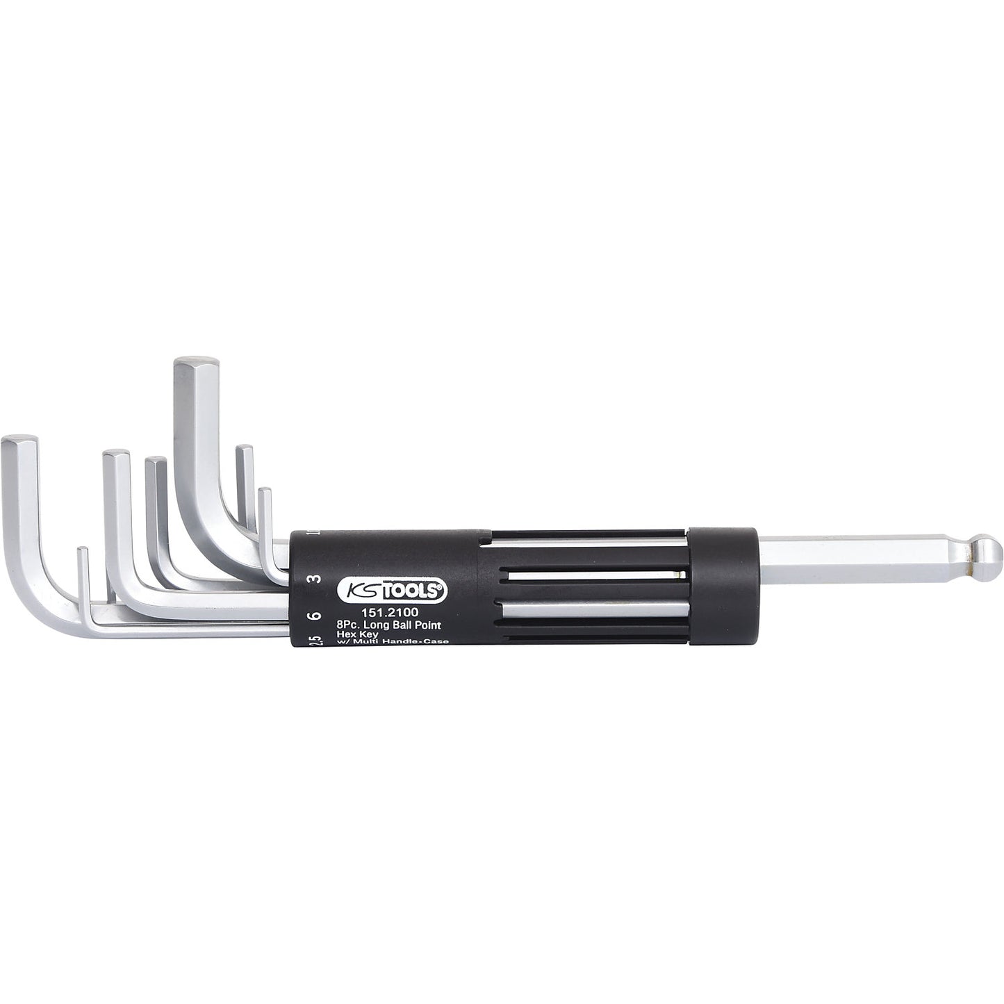 3-in-1 hexagonal angle key wrench set, 8 pcs, ball head, long.