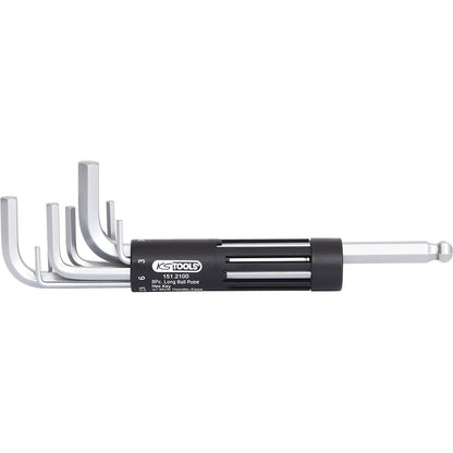 3-in-1 hexagonal angle key wrench set, 8 pcs, ball head, long.