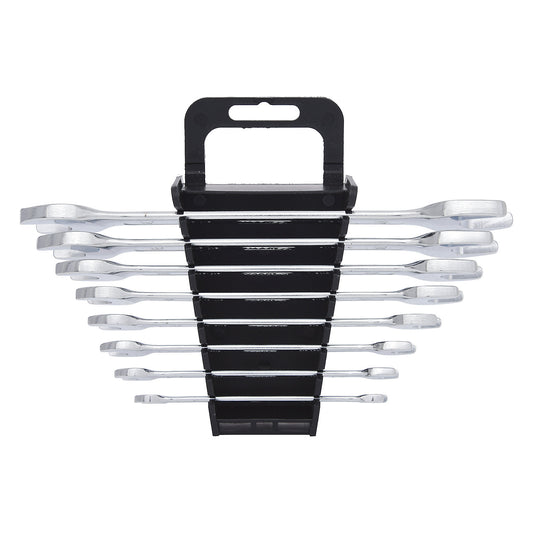 Double open ended spanner set, 6 x 7 - 20 x 22 mm, 8 parts.