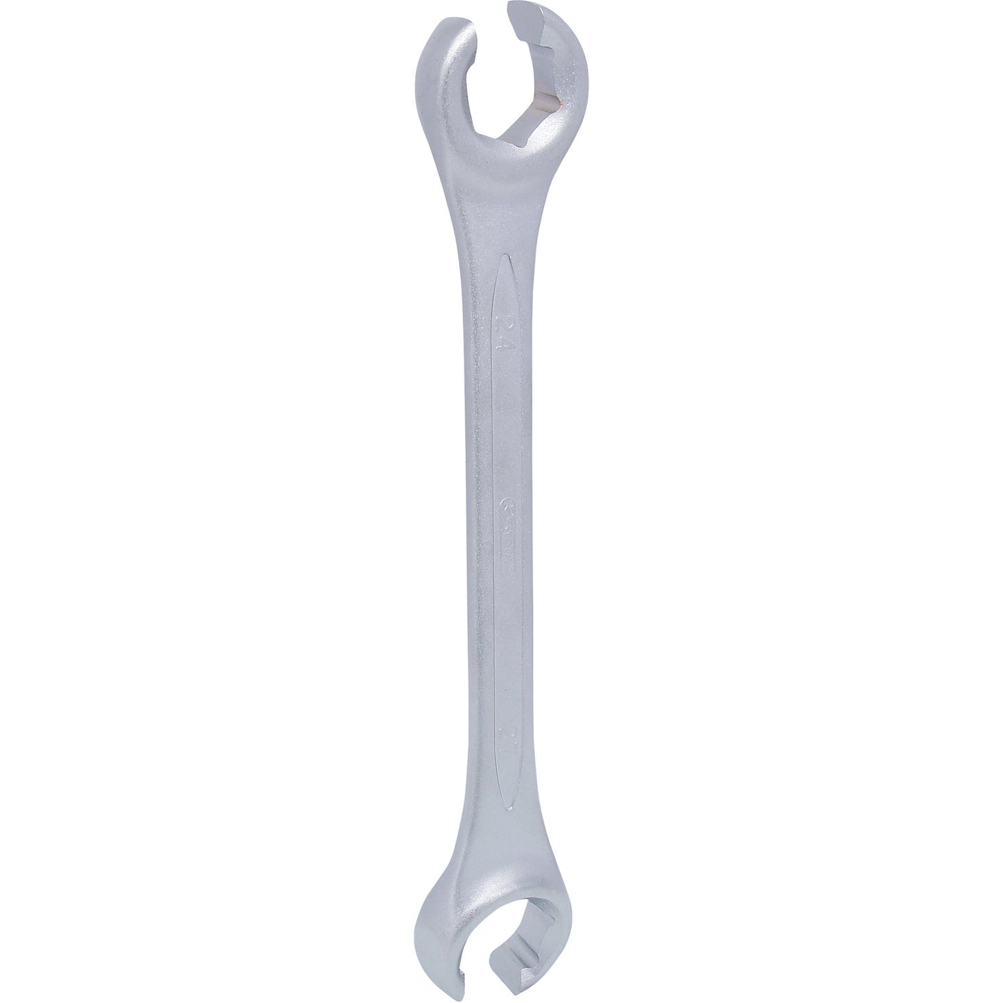 Open double ring spanner, offset, bihexagonal, 36 x 41 mm.
