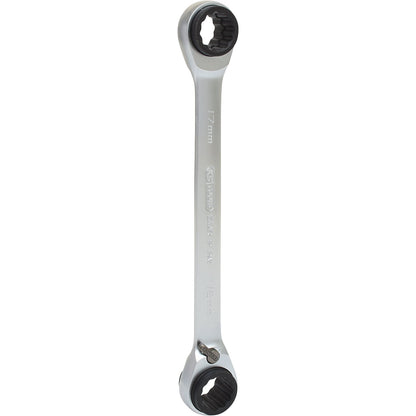 4 in 1 GEARplus reversing double ratchet ring spanner, metric, 10 x 19 - 13 x 17 mm.