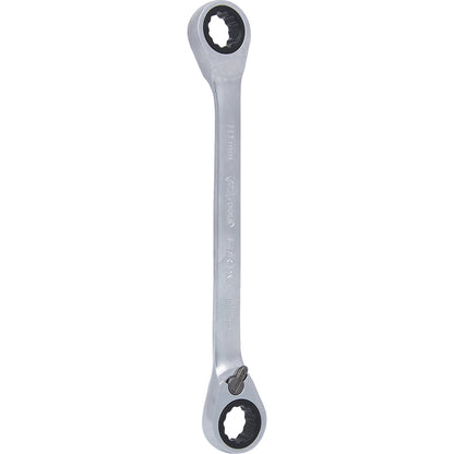 GEARplus double ratchet ring spanner, reversing, 15° ring offset, 10 x 13 mm.