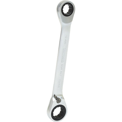 GEARplus double ratchet ring spanner, reversing, 15° ring offset, 10 x 13 mm.