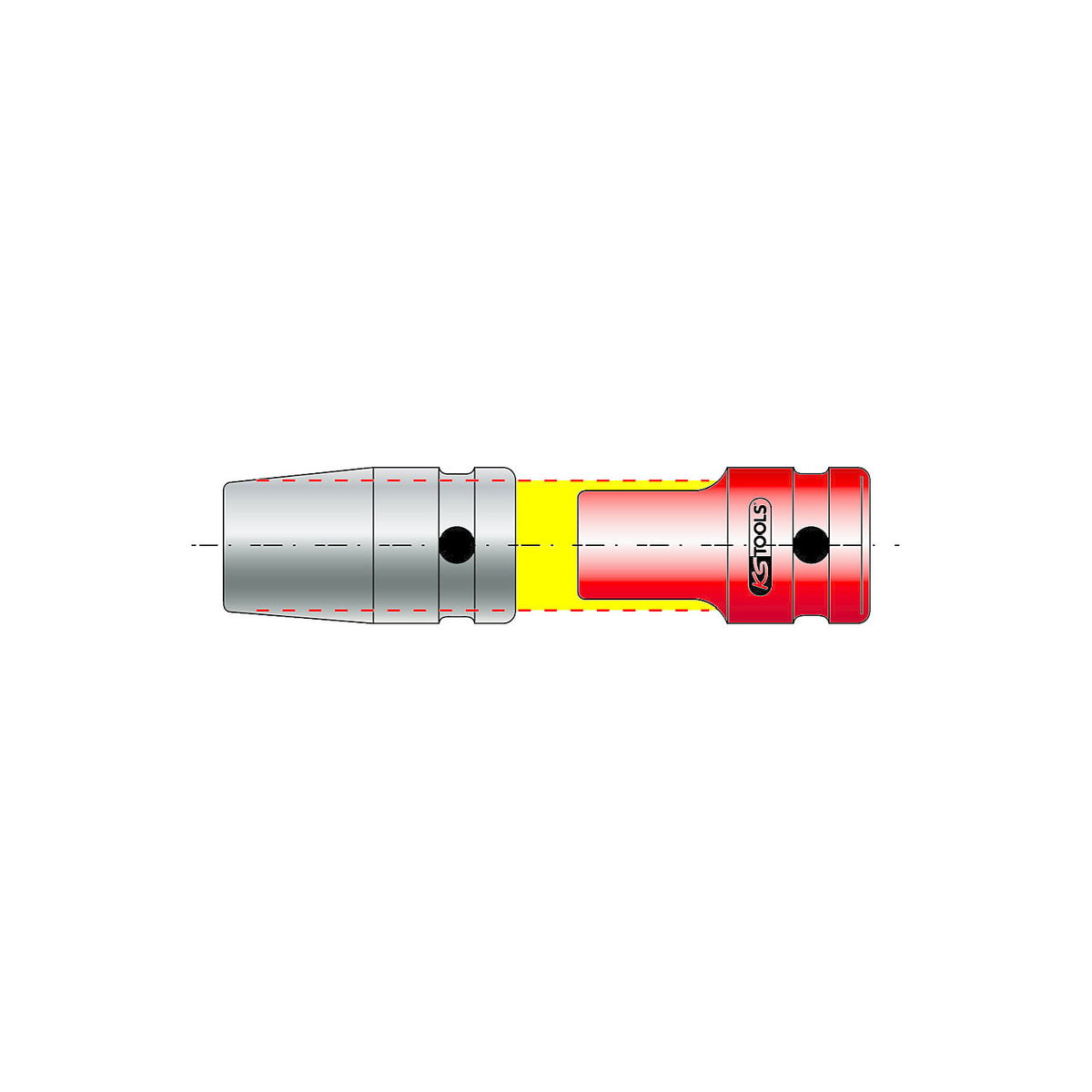 1/2'' impact socket set, short, hexagon, 12 parts.