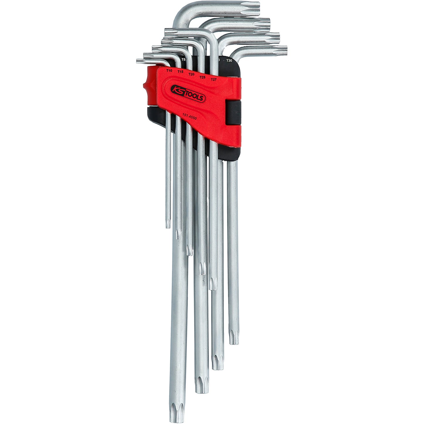 Angle key wrench set, extra long, TORX®, 9 parts.
