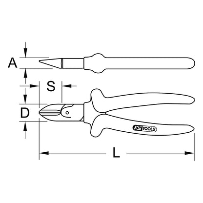 SlimPOWER diagonal side cutter, 2-component handle, length 160 mm.