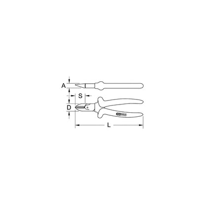 SlimPOWER diagonal side cutter, 2-component handle, length 200 mm.