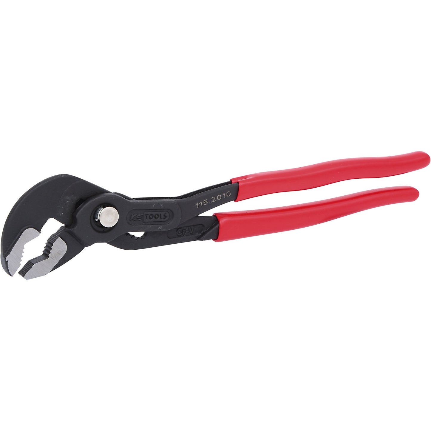 Water pump pliers, push button adjustment, dip insulated handle, length 240 mm.
