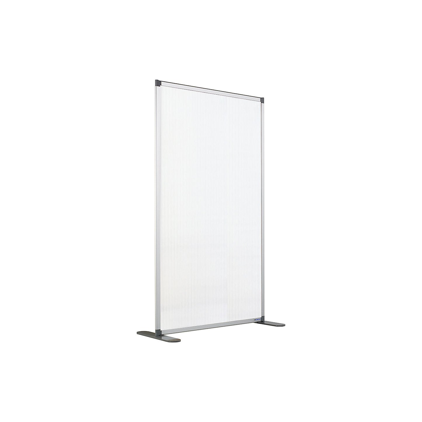 Modular partition, transparent, HxWxD 1850 x 1250 x 500 mm, aluminium frame, with feet.