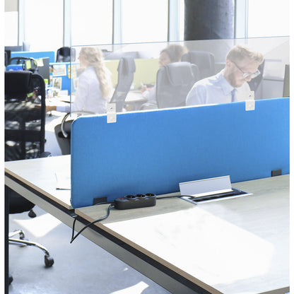 Hygiene protection panel for desk partitions, HxWxD 300 x 1600 x 5 mm, transparent.