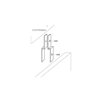 Hygiene protection panel for desk partitions, HxWxD 300 x 1600 x 5 mm, transparent.