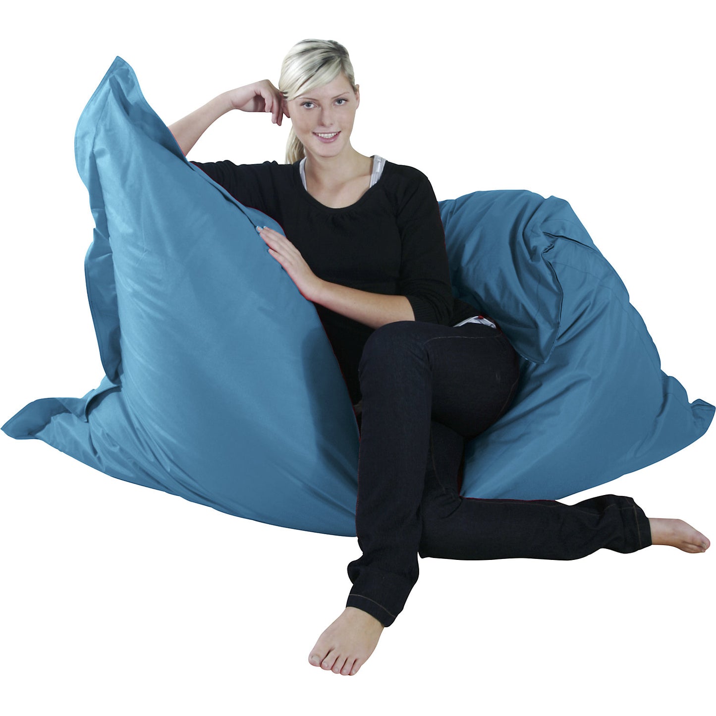 XXL giant beanbag, WxD 1800 x 1400 mm, turquoise.