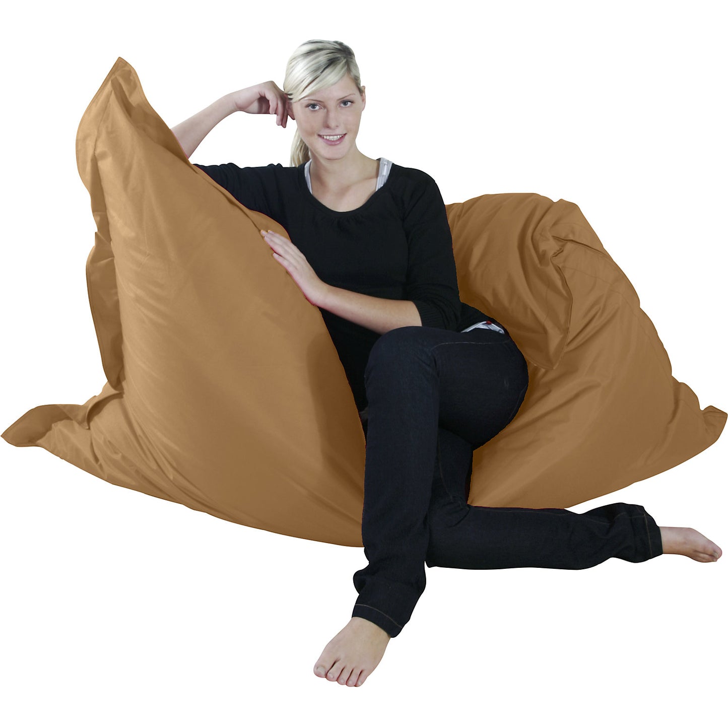 XXL giant beanbag, WxD 1800 x 1400 mm, light brown.