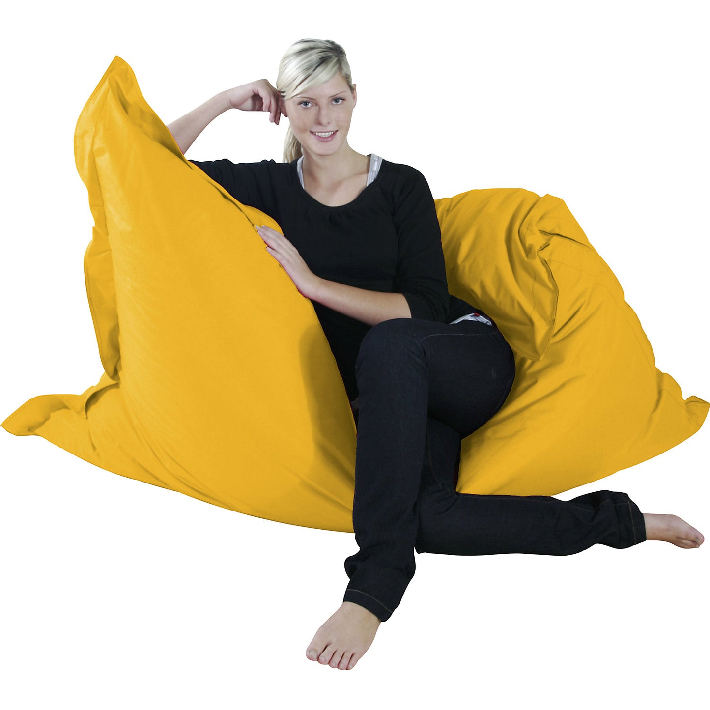 XXL giant beanbag, WxD 1800 x 1400 mm, yellow.