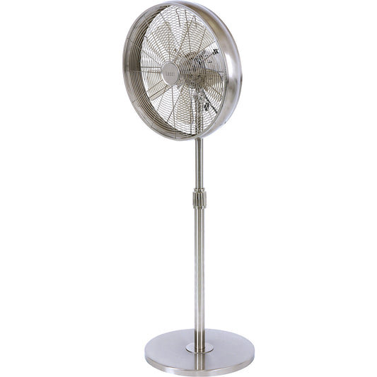 Designer pedestal fan, HxWxD 1500 x 460 x 410 mm, chrome.