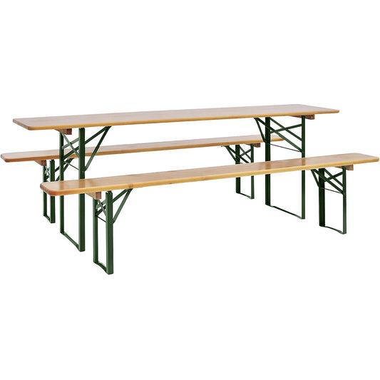 Beer bench set, 1 table, 2 benches, pine.