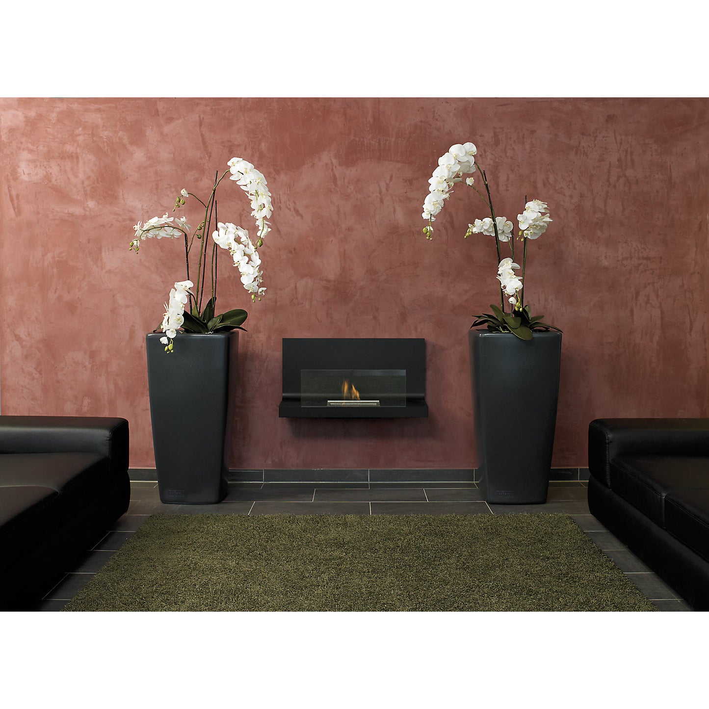 Plant container, TREVIA III, HxWxD 1100 x 570 x 570 mm, charcoal.
