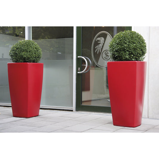 Plant container, TREVIA IV, HxWxD 900 x 470 x 470 mm, ruby red.