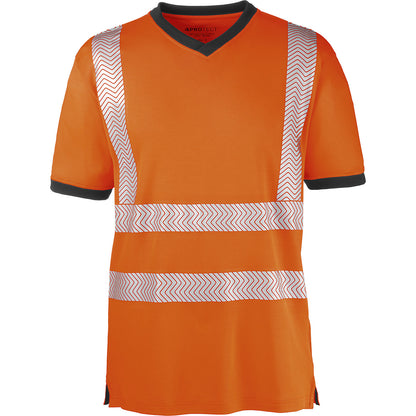 High-vis T-shirt, luminous orange / grey, size S.