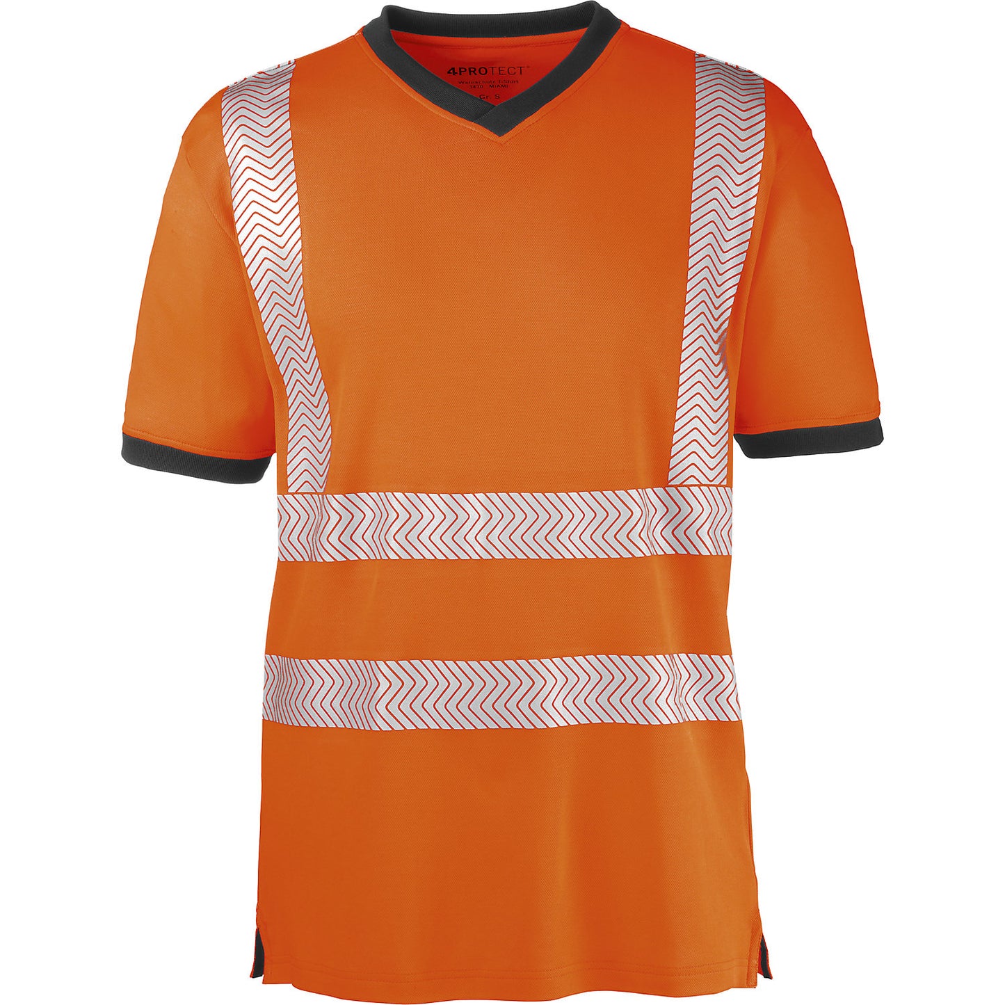 High-vis T-shirt, luminous orange / grey, size M.