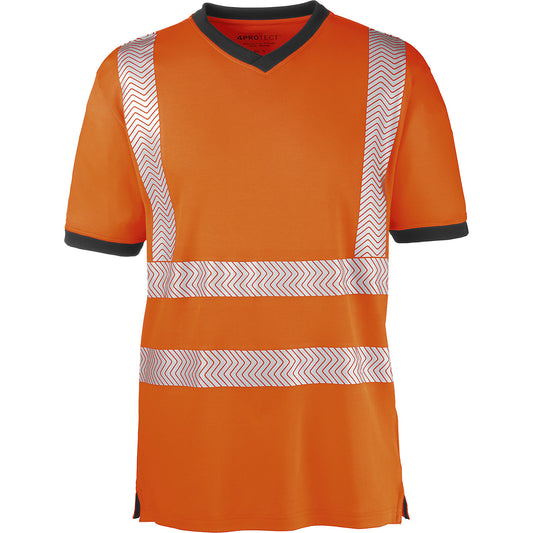 High-vis T-shirt, luminous orange / grey, size M.
