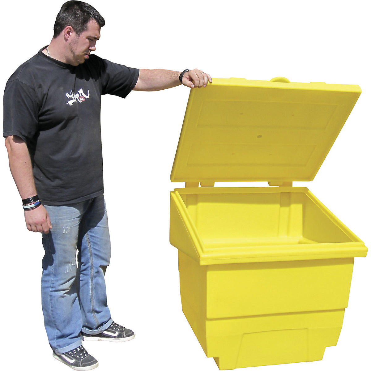 Storage container, capacity 250 l, lockable, LxWxH 875 x 875 x 880 mm.