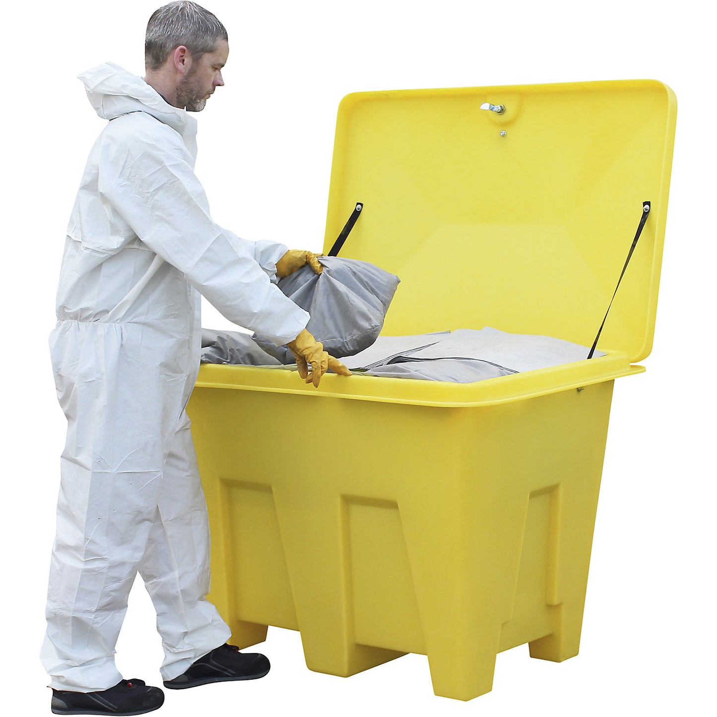 Storage container, capacity 350 l, lockable, LxWxH 1265 x 855 x 910 mm.