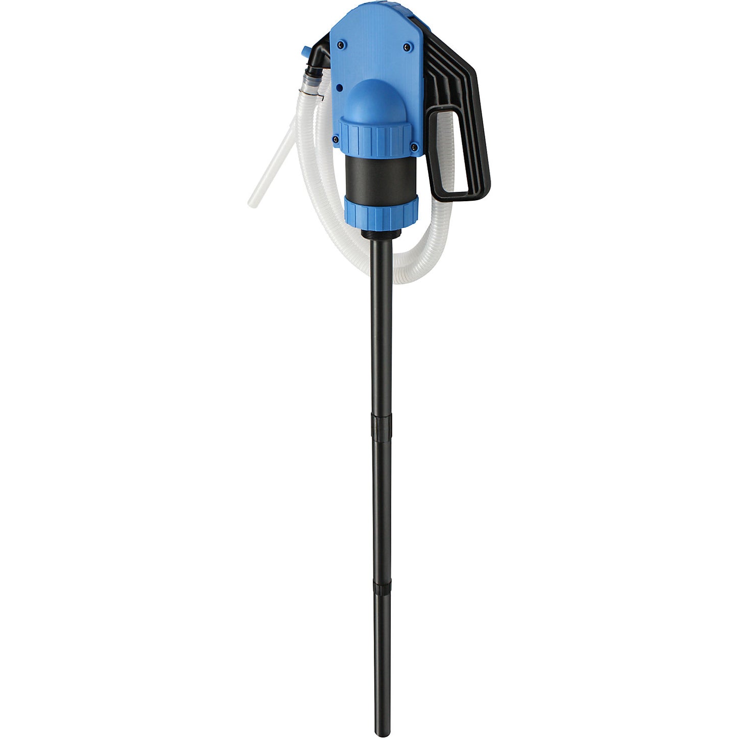 Canister/drum hand pump, for acids, blue, 0.5 l/stroke.