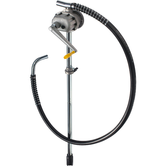 Canister/drum crank pump, fast pumping of mineral oils, hose, manifold.