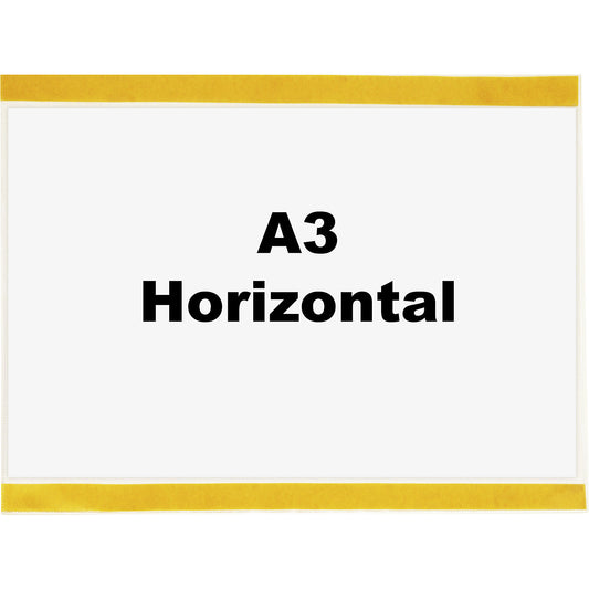 Document sleeve, self-adhesive, for A3, landscape format, long side open, pack of 10.