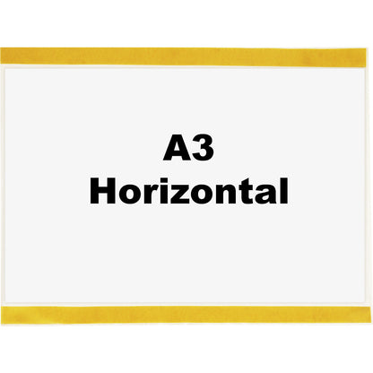 Document sleeve, self-adhesive, for A3, landscape format, long side open, pack of 10.
