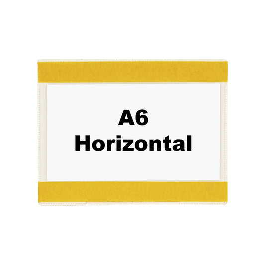 Document sleeve, self-adhesive, for A6, landscape format, long side open, pack of 10.