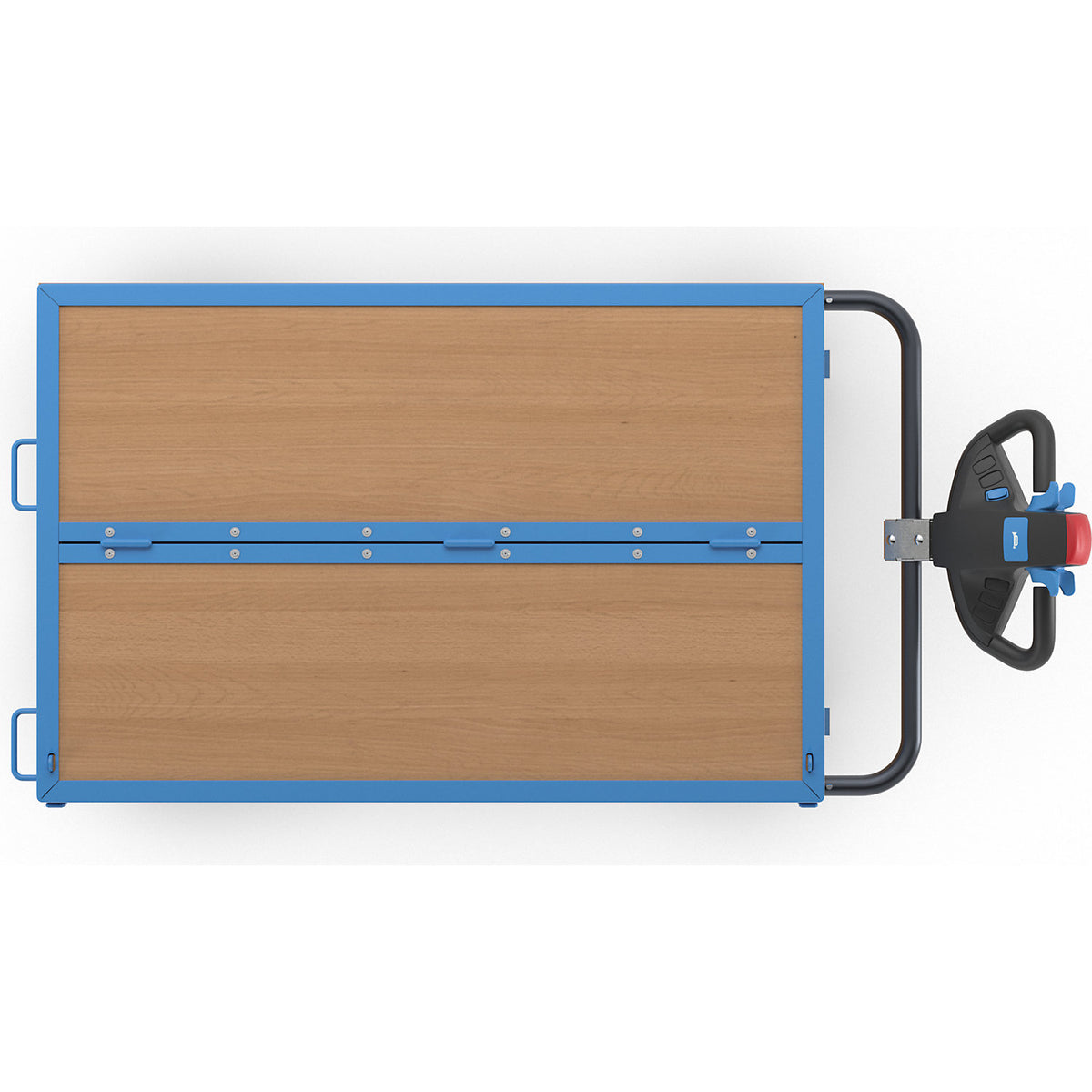 Box truck with electric drive, walls made of MDF panels, with lid, LxWxH 1630 x 830 x 1200 mm.