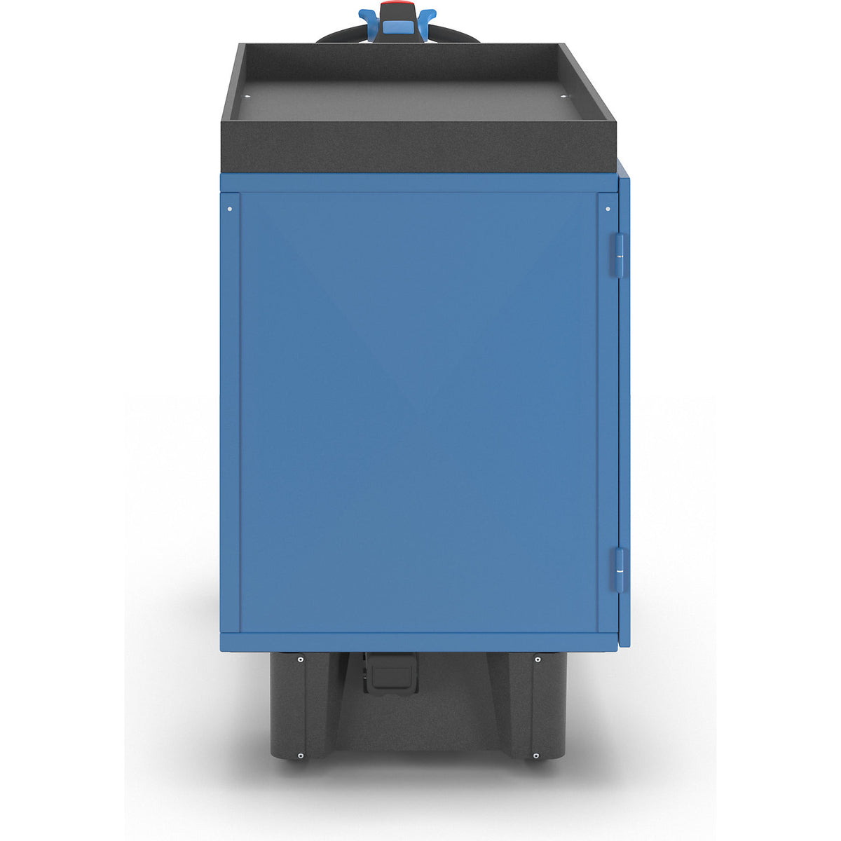Cupboard trolley with electric drive, sheet steel with doors, LxWxH 1430 x 750 x 1200 mm.