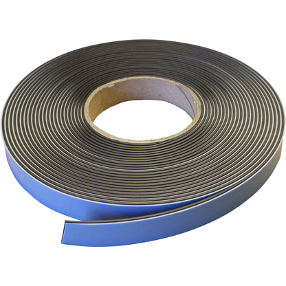 Magnetic strip, self-adhesive, 1.5 mm thick, 1 roll, width 25 mm.