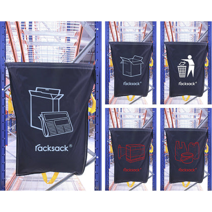 Racksack®, capacity 160 l, blue/transparent, plastic symbol.