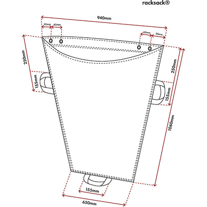Racksack®, capacity 160 l, blue, cardboard symbol.