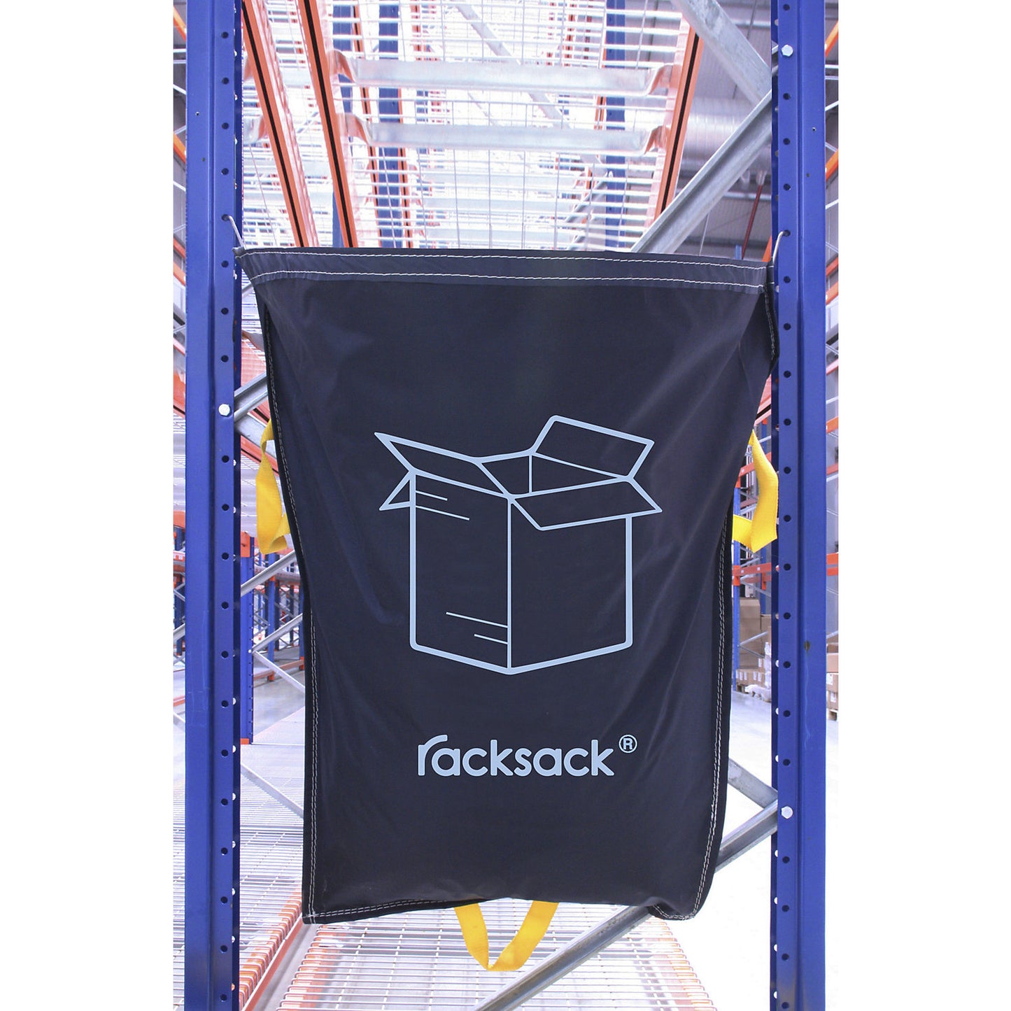 Racksack®, capacity 160 l, blue, cardboard symbol.